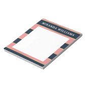 Dicke rosa blaue Streifen Muster Notizblock (Rotiert)