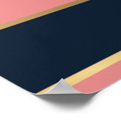Dicke rosa blaue Streifen Muster Poster (Ecke)