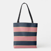 Dicke rosa blaue Streifen Muster Tasche (Rückseite)