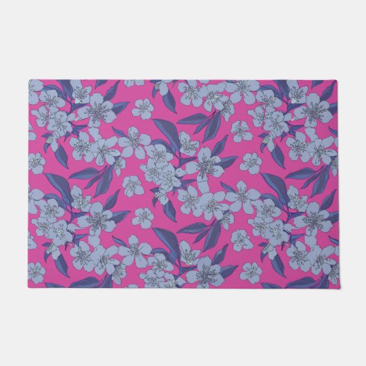 Dicke rosa, florale Türmatte (24"x36") (Vorderseite)