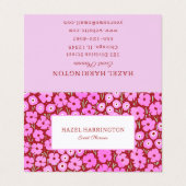 Dicke rosa florgefaltete Visitenkarte Niedlich Visitenkarten (Außenseite Aufgefaltet)