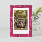 Dicke rosa karierter Spaß ein Foto Weihnachten (Stehend Vorderseite)