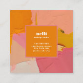 Dicke rosa orange Abstrakte Visitenkarte (Rückseite)