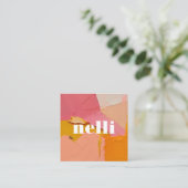 Dicke rosa orange Abstrakte Visitenkarte (Stehend Vorderseite)