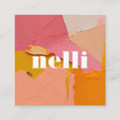 Dicke rosa orange Abstrakte Visitenkarte (Vorderseite)