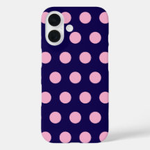 Dicke rosa Polka Punkte auf Navy Blue