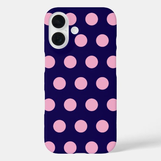 Dicke rosa Polka Punkte auf Navy Blue Case-Mate iPhone Hülle (Rückseite)