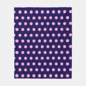 Dicke rosa Polka Punkte auf Navy Blue Fleecedecke (Vorderseite)