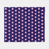 Dicke rosa Polka Punkte auf Navy Blue Fleecedecke (Vorderseite (Horizontal))