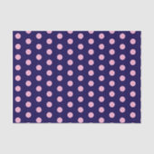 Dicke rosa Polka Punkte auf Navy Blue Seidenpapier (Vorderseite)