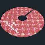 Dicke rosa rote goldene geometrische Personalisier Polyester Weihnachtsbaumdecke<br><div class="desc">Dicke rosa rote goldene geometrische Personalisierte Bezeichnung Pinsel-Tree-Rock</div>