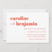 Dicke rosa rote Karton All-in-One-Hochzeit Einladung (Vorderseite)