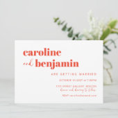 Dicke rosa rote Karton All-in-One-Hochzeit Einladung (Stehend Vorderseite)