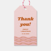 Dicke Rosa Rote Retro Groovy Geschenkanhänger (Vorderseite)