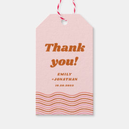 Dicke Rosa Rote Retro Groovy Geschenkanhänger