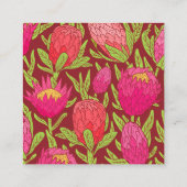 Dicke rosa tropische florale Square-Visitenkarte Quadratische Visitenkarte (Rückseite)