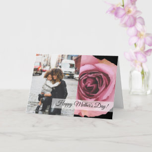 Dicke Rosa und Lila Frühlingstage Rose Muttertag Karte