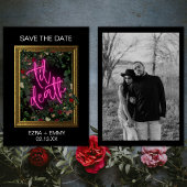 Dicke rosa und schwarz florale Til Tod Save the Da Date