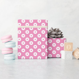 Dicke rosa und weiße Polka-Punkte Geschenkpapier