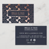 Dicke Rose Gold Dog Bone Muster Visitenkarte (Vorne/Hinten)