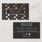 Dicke Rose Gold Dog Bone Muster Visitenkarte (Vorne/Hinten)