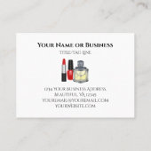 Dicke Rot und Schwarz Makeup und Nail Polnischer S Visitenkarte (Rückseite)