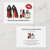 Dicke Rot und Schwarz Makeup und Nail Polnischer S Visitenkarte (Vorne/Hinten)