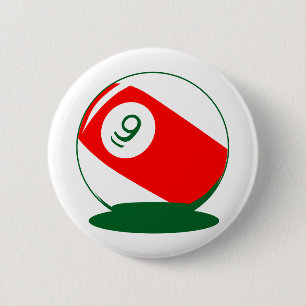 Dicke rote Ball-Buttons Klassische Billiardpatzen Button