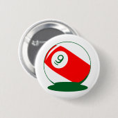 Dicke rote Ball-Buttons Klassische Billiardpatzen Button (Vorne & Hinten)