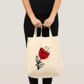 Dicke rote Blume Tote Bag Tragetasche (Vorderseite (Produkt))