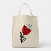 Dicke rote Blume Tote Bag Tragetasche (Rückseite)