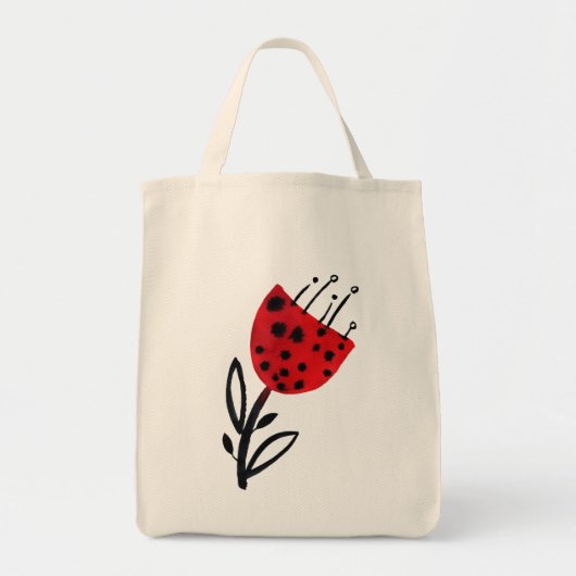 Dicke rote Blume Tote Bag Tragetasche (Vorne)