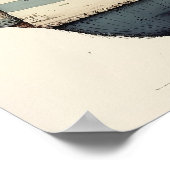 Dicke rote Katze in blauem Pullover, lustige Katze Poster (Ecke)