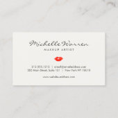 Dicke rote Lippen Wasserfarbe Makeup Artist Visitenkarte (Rückseite)