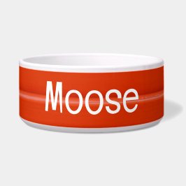 Dicke rote Metalle Textur Pet Bowl mit Elch Text Napf