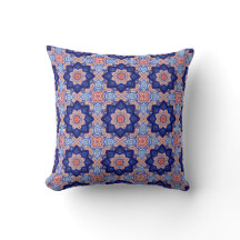 Dicke rote und blaue Mandala-Tile-Muster