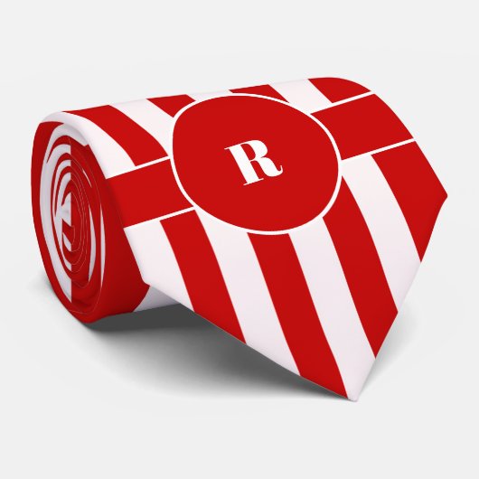 Dicke rote und weiße vertikale Streifen mit Polka Krawatte (Gerollt)