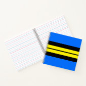 Dicke Royal Blue Bright Yellow Black Racing Stripe Notizblock (Innenseite)