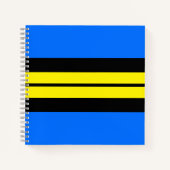 Dicke Royal Blue Bright Yellow Black Racing Stripe Notizblock (Vorderseite)