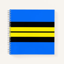 Dicke Royal Blue Bright Yellow Black Racing Stripe Notizblock