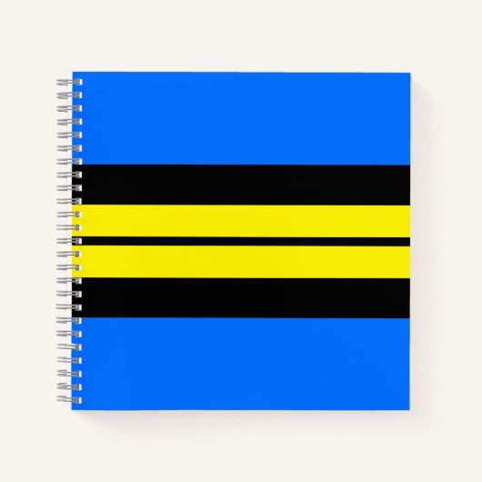 Dicke Royal Blue Bright Yellow Black Racing Stripe Notizblock (Vorderseite)