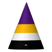 Dicke Royal Lila Schwarz-weiße, fette Gelbstreifen Partyhütchen (Links)