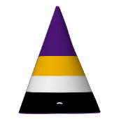 Dicke Royal Lila Schwarz-weiße, fette Gelbstreifen Partyhütchen (Rechts)