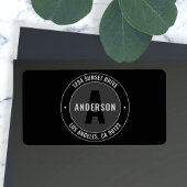 Dicke Rücksendeadresse usw.| Schwarz & Grau Adressaufkleber