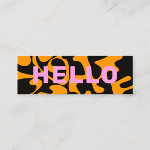 Dicke Schriftart Groovy Black Gray Orange Pink Mini Visitenkarte