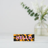 Dicke Schriftart Groovy Black Gray Orange Pink Mini Visitenkarte (Stehend Vorderseite)