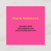 Dicke Schriftart Groovy Black Rust Orange Bright P Quadratische Visitenkarte (Rückseite)