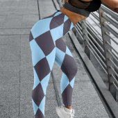 Dicke Schwarz-Blau-Harlequin-Karo-Muster Leggings