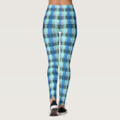 Dicke Schwarz-Blau-Karo-Muster Leggings (Rückseite)