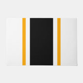 Dicke schwarz-gelbe vertikale Streifen auf Weiß Fußmatte (Vorderseite)